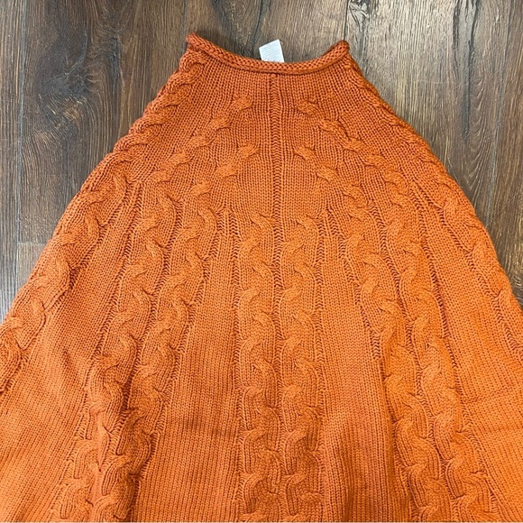 she + sky orange poncho sweater SZ OS - Picture 2 of 4